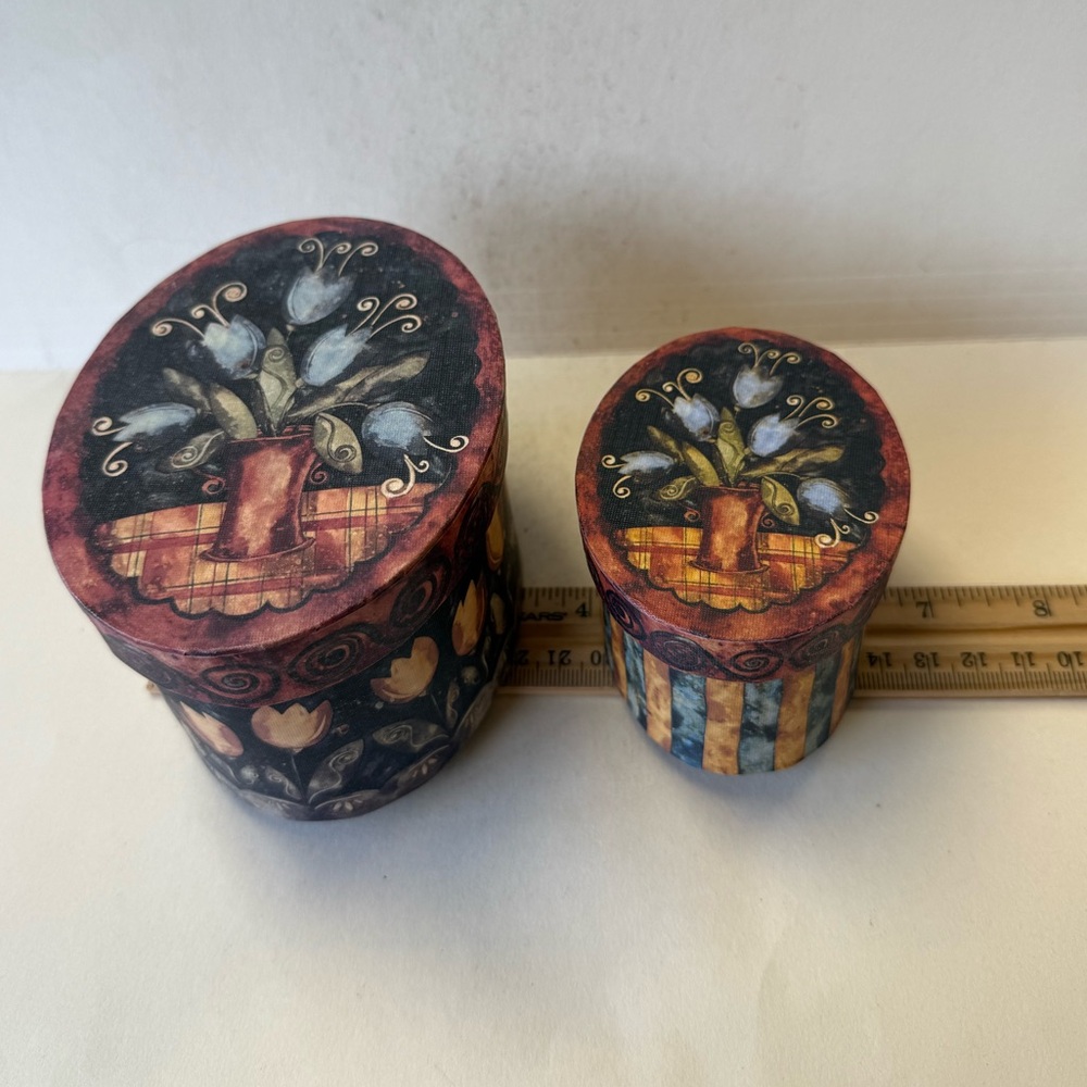 "Bob's Boxes" Decorative Small Floral Boxes "Primitive Tulips" Collection - Picture 9 of 12